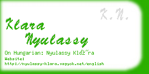 klara nyulassy business card